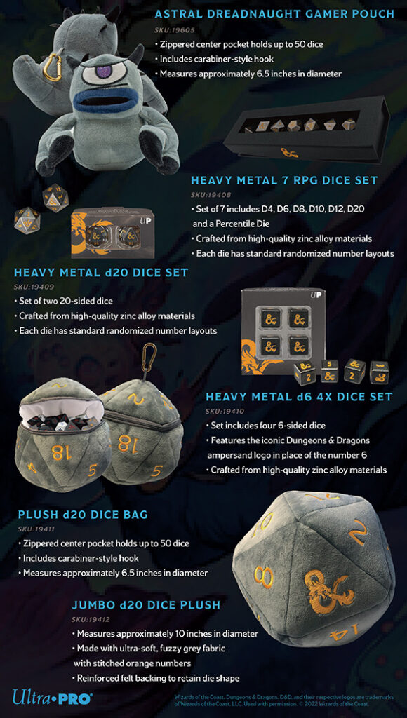 Spelljammer Gamer Pouch, Dice Sets, Dice Bag, & Dice Plush