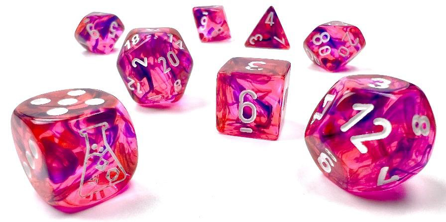 7-Die Set Nebula: Black Light Special/white (with bonus die)