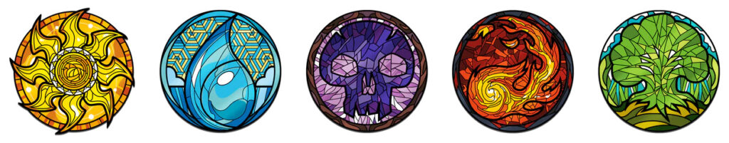 Stained-Glass Mana Pins