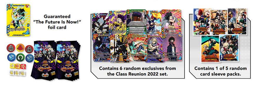 My Hero Academia CCG: Class Reunion 2022 Hobby Box contents