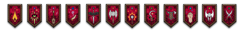 Dungeons & Dragons Class Pin Set designs