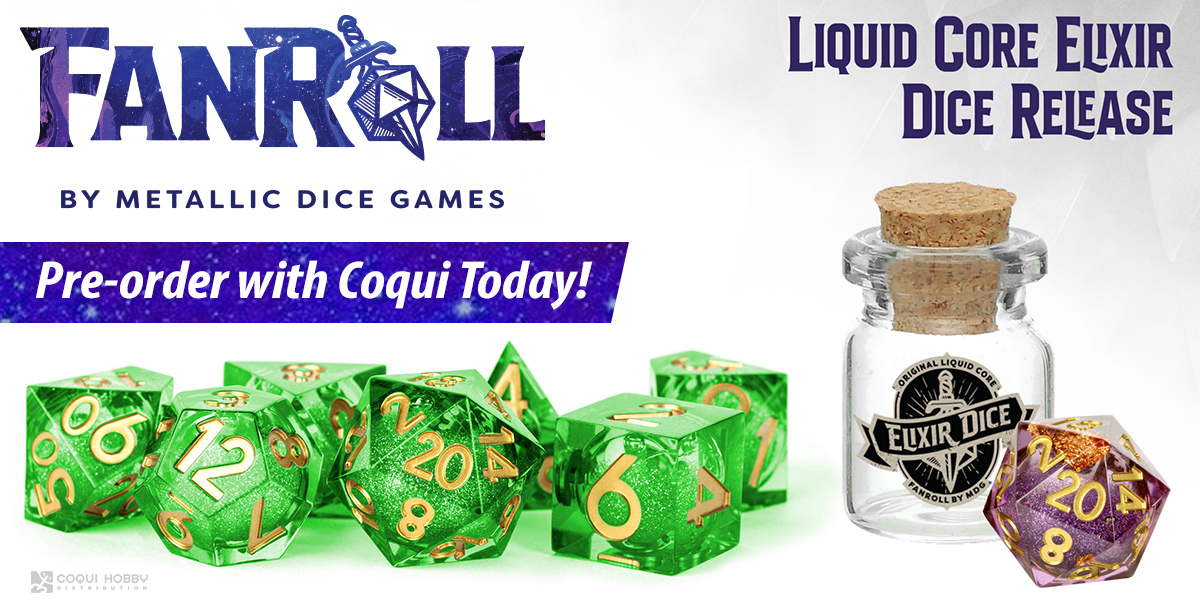 MDG Individual D20 Elixir Liquid Core Dice, Vanishing Oil