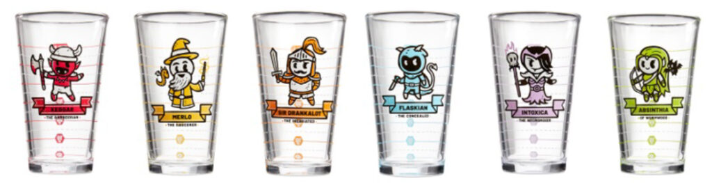 Heroes of Barcadia: Base Game Pint Glass Set cups