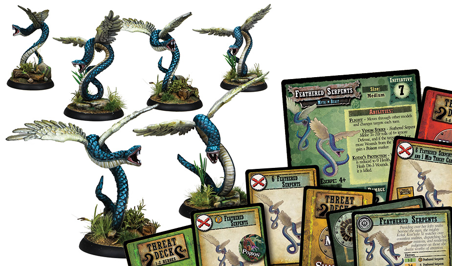 Shadows of Brimstone: Feathered Serpents Enemy Pack components