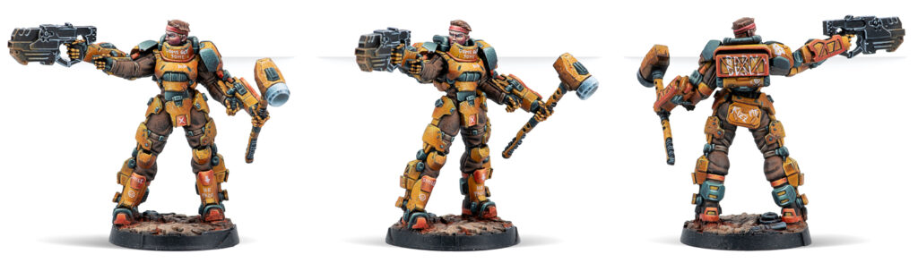 Infinity: Diggers, Armed Prospectors (Chain Rifle) miniature