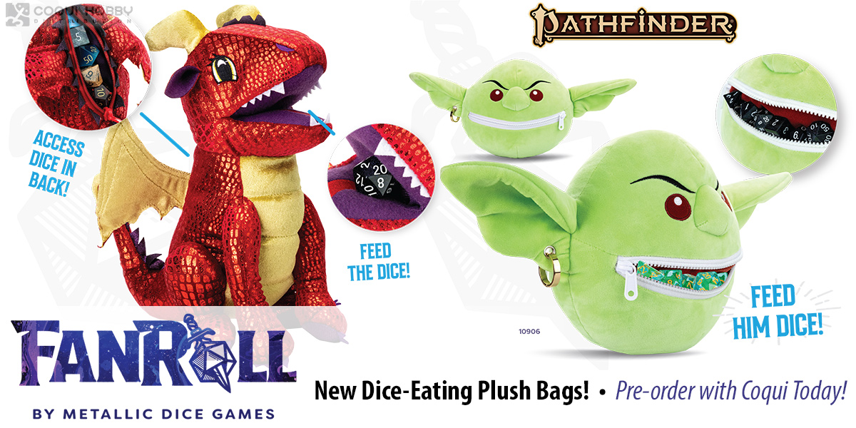 Dice-Eating Dragon & Dice-Gobblin’ Goblin Plush Bags — FanRoll