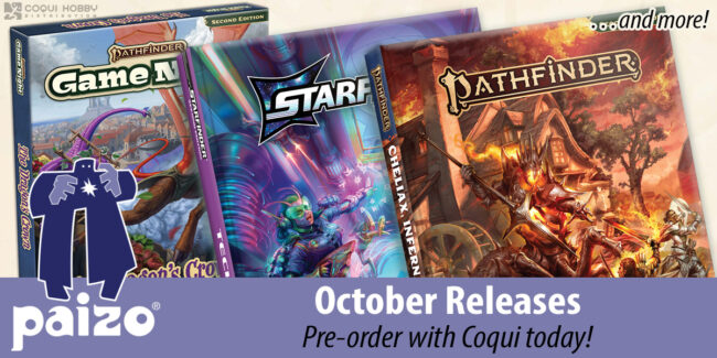Coqui_Paizo_1026_WebSlider Pathfinder: Cheliax, Infernal Inheritance, Starfinder: Tech Core, & More — Paizo