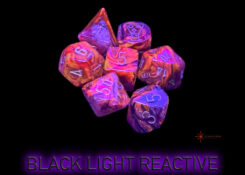 Borealis Cosmos/gold Polyhedral 7-Die Set, Blacklight Reactive