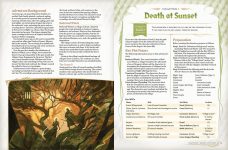Dragon Delves sample spread 2: Death at Sunset