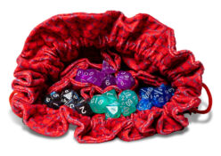 Dragon Storm Velvet Compartment Dice Bag: Dragon Scales Red