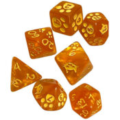 Kitten Polyhedral Dice Set: Orange