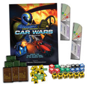Car Wars 2-Player Starter Set: Blue/Green components